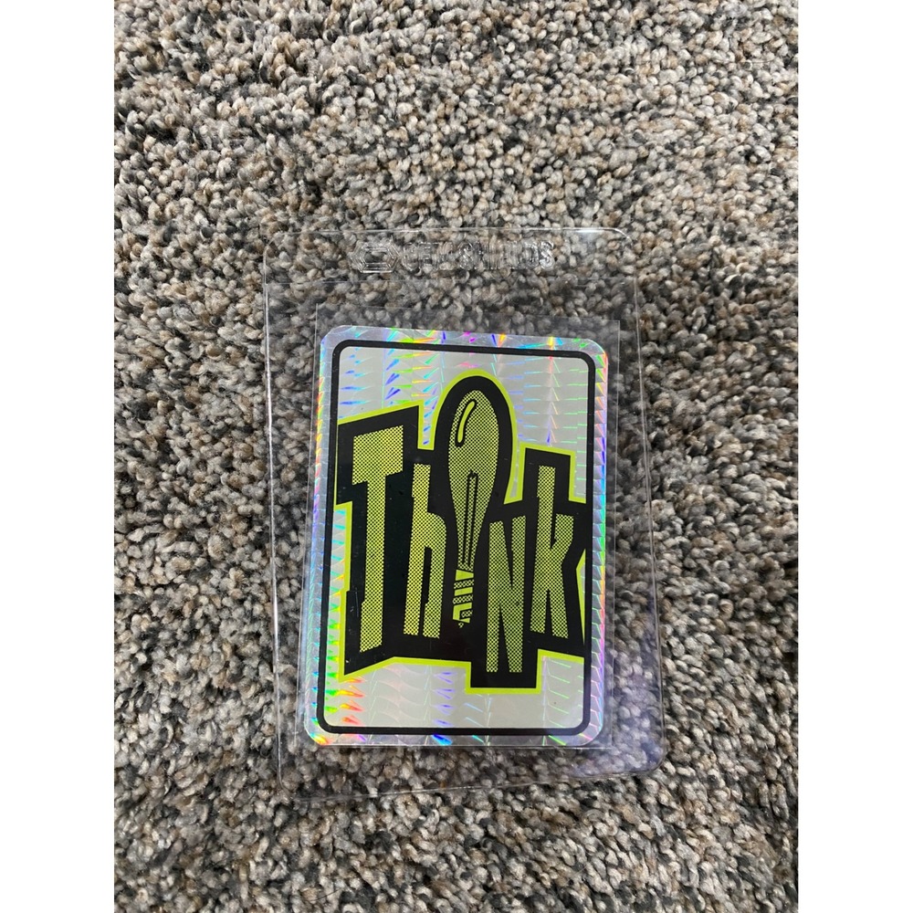 Vintage Think Skateboards Sticker Holographic Prismatic Neon Lightbulb Kodak